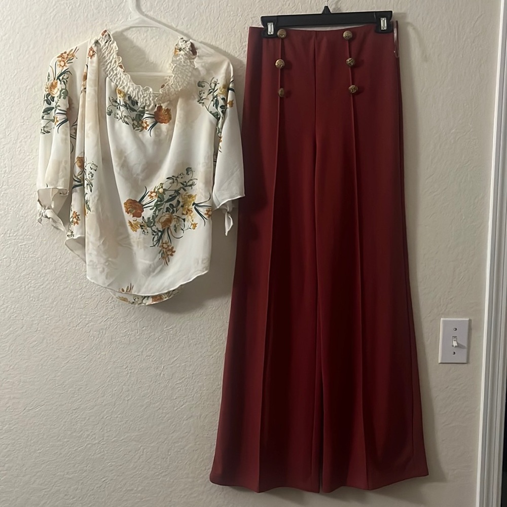Nice office style pants and shirt I paired nicely with.